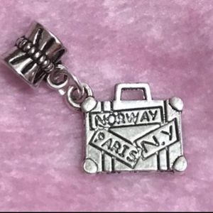 New York Paris Suitcase Vacation Dangle Charm